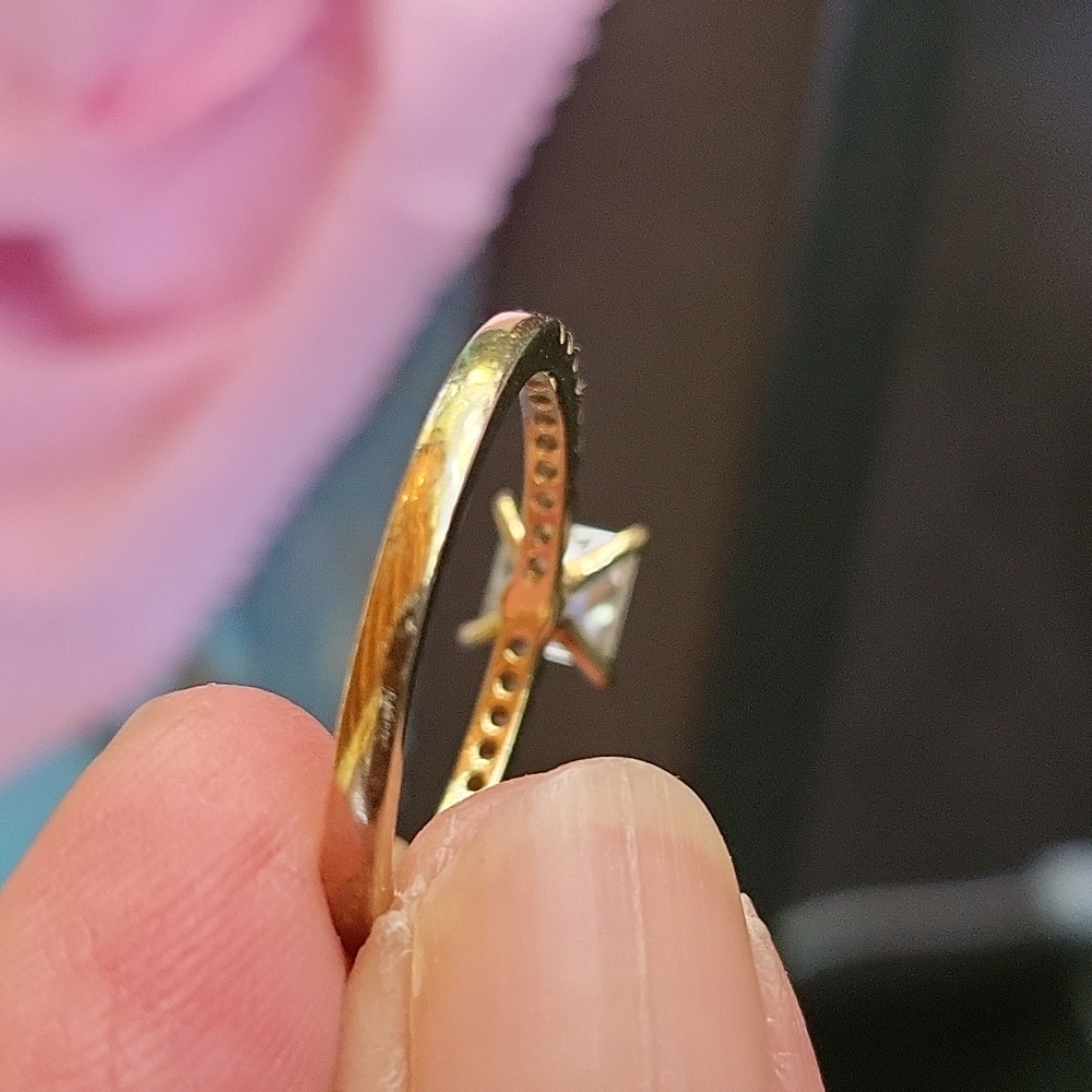 Simulated Princess Cut Diamond Ring - image 3